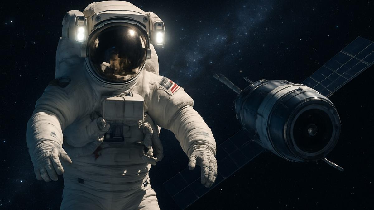 Астронавт в открытом космосе