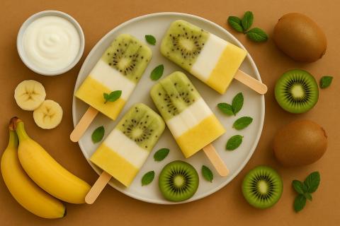 Кулинарные эксперты представили пошаговый рецепт мороженого из банана, киви и йогурта