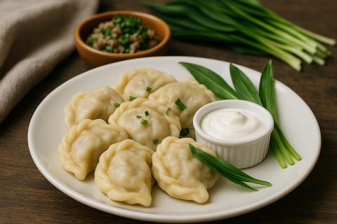 Как приготовить вареники с мясом и черемшой: пошаговый рецепт с весенней начинкой
