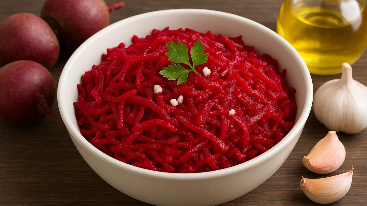 Салат из свёклы с чесноком и маслом Салат из свёклы с чесноком и маслом