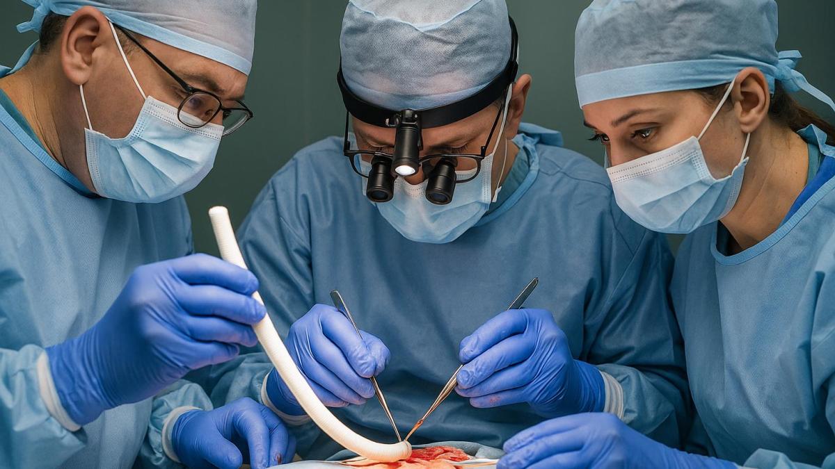 Операция по установке сосудистого ксенопротеза