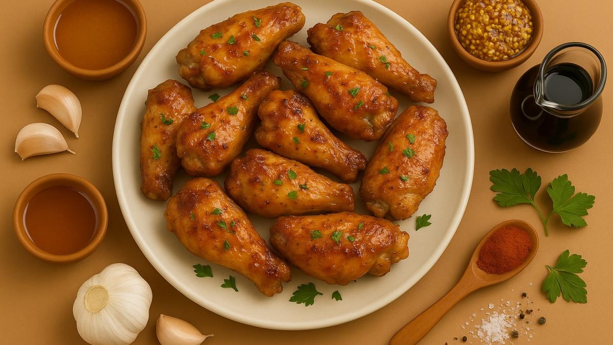 Куриные крылышки с мёдом и горчицей