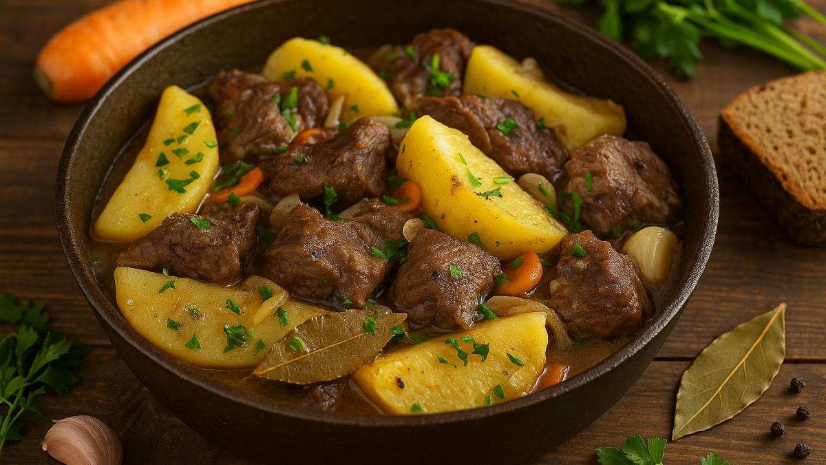 Тушёная оленина с картошкой и луком Тушёная оленина с картошкой и луком
