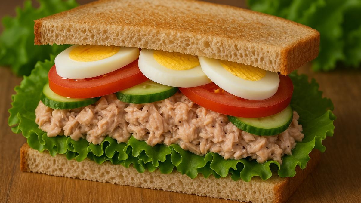 Сэндвич с тунцом и листовым салатом
