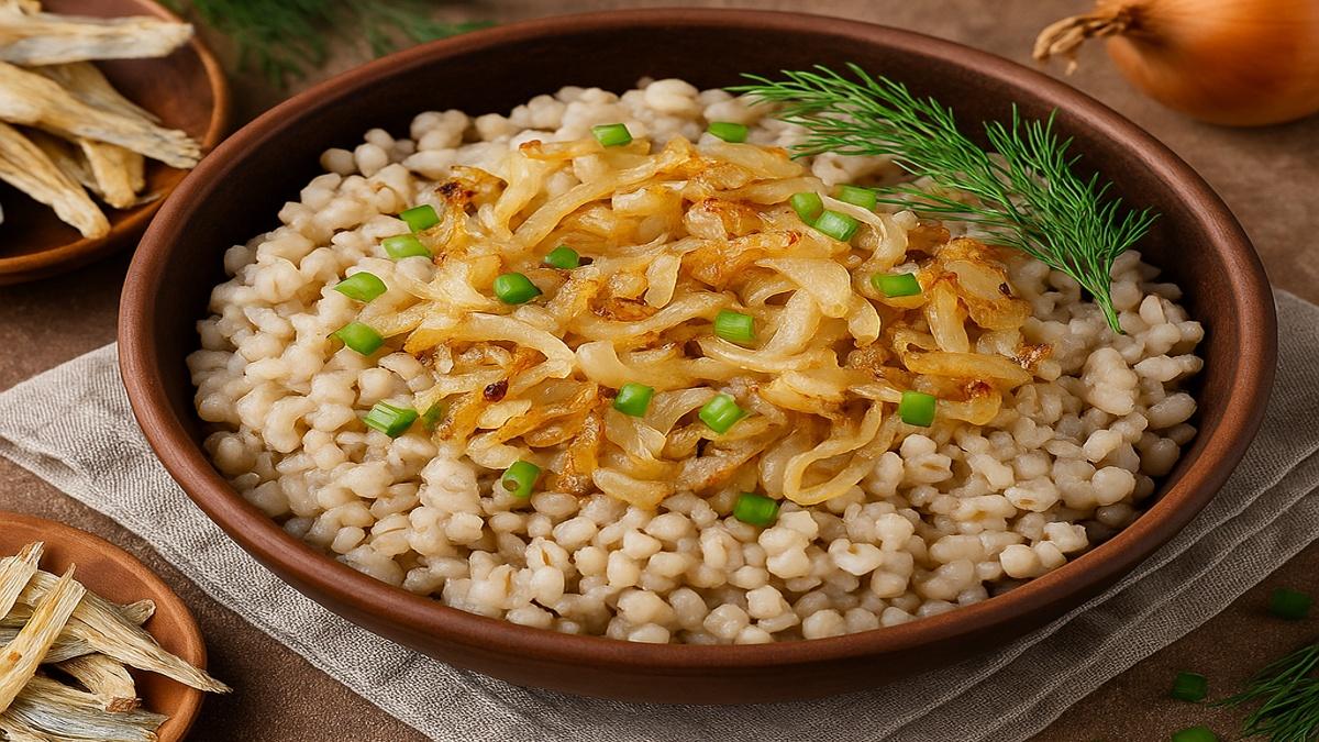 Каша с сушёной рыбой и луком по-северному Каша с сушёной рыбой и луком по-северному