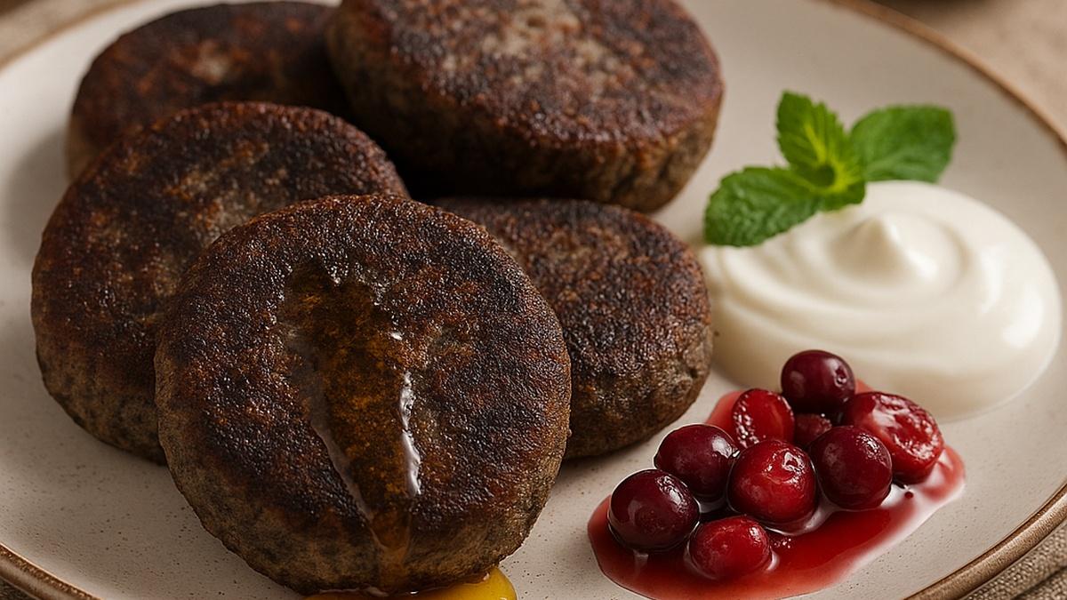 Сырники с черёмуховой мукой и мёдом