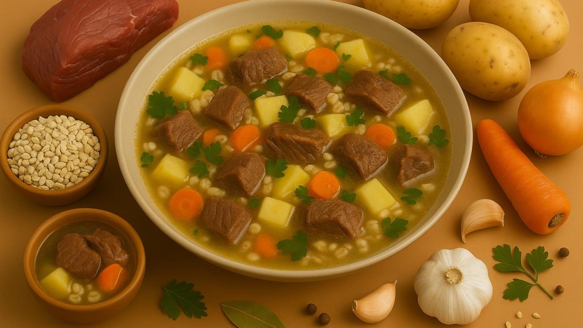 Похлёбка из оленины с ячневой крупой