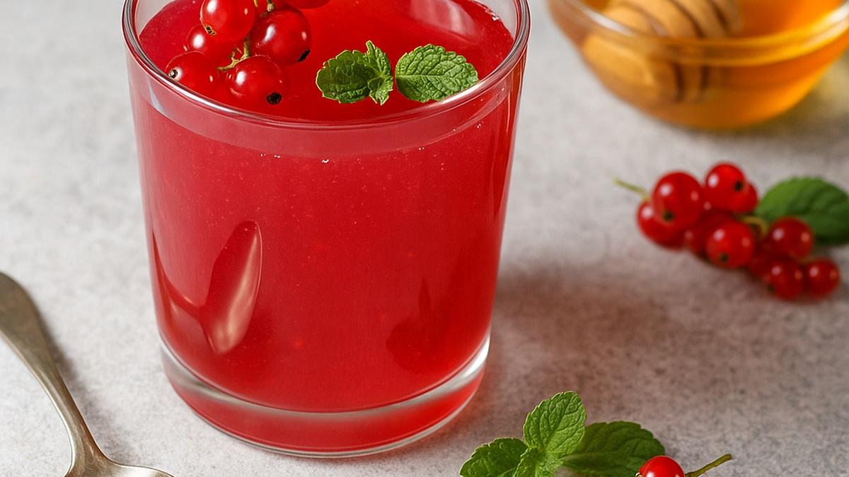 Кисель из красной смородины и мёда