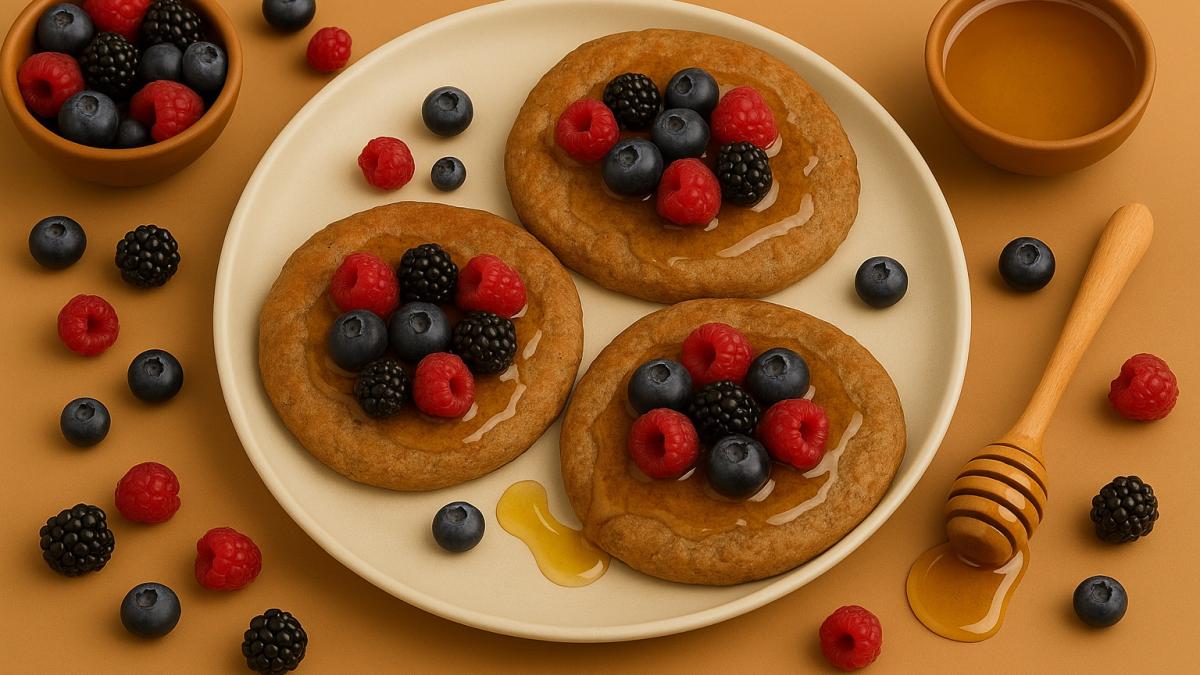 Ржаные лепёшки с ягодами и мёдом