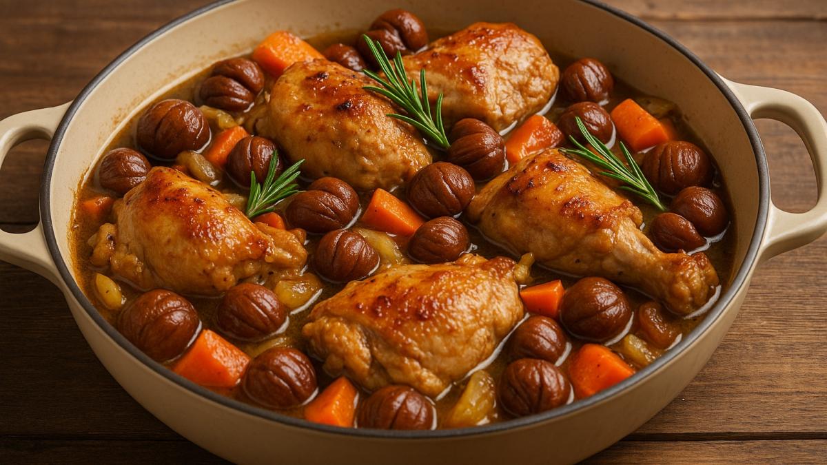 Жаркое из курицы с каштанами Жаркое из курицы с каштанами