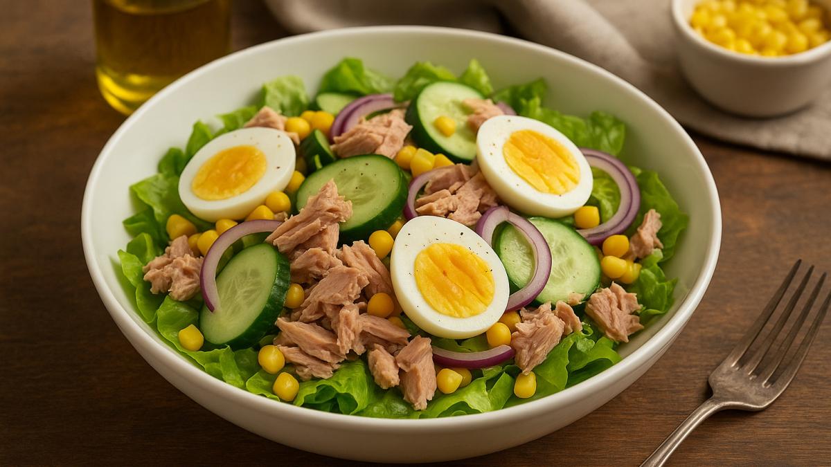 Салат с тунцом и яйцом Салат с тунцом и яйцом