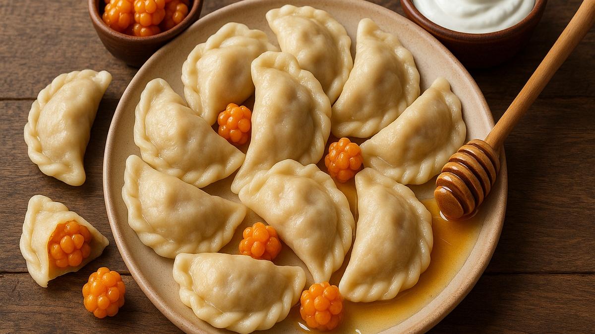 Вареники с морошкой и мёдом Вареники с морошкой и мёдом