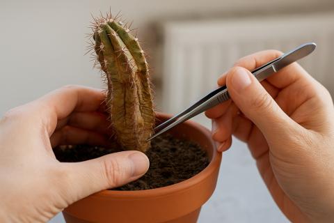 Пузырчатая плёнка помогает пересадить колючие кактусы — КП.ru