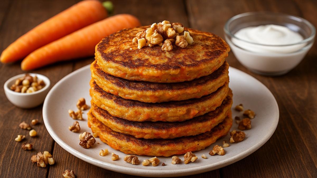 Оладьи с морковью и орехами Оладьи с морковью и орехами