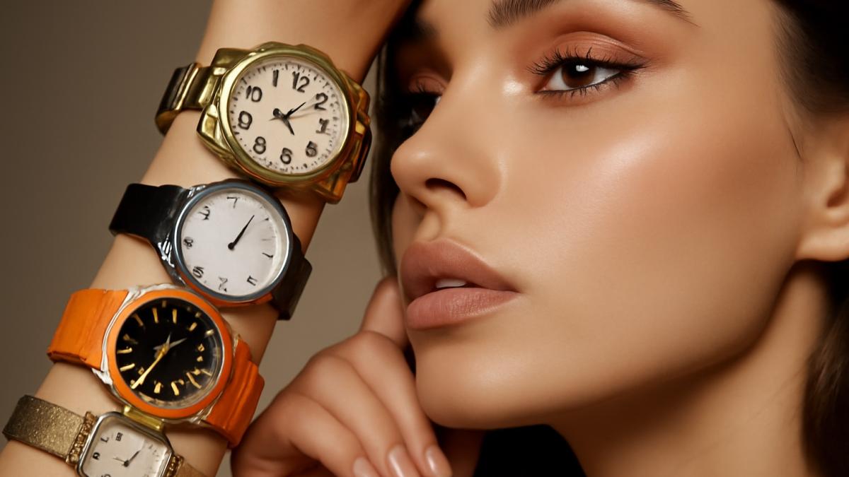 Женщина с разными моделями часов на руке