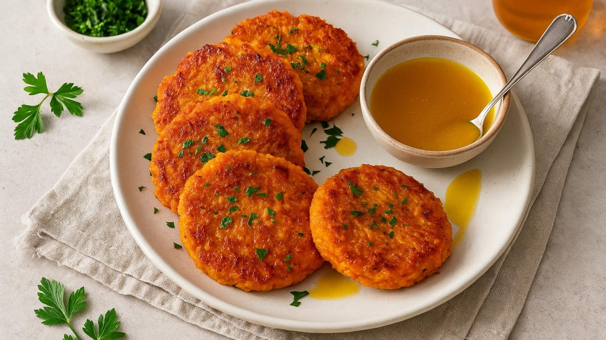 Морковные котлеты с мёдовой заправкой