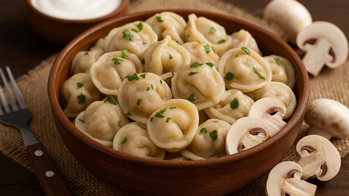 Пельмени с курицей и грибами