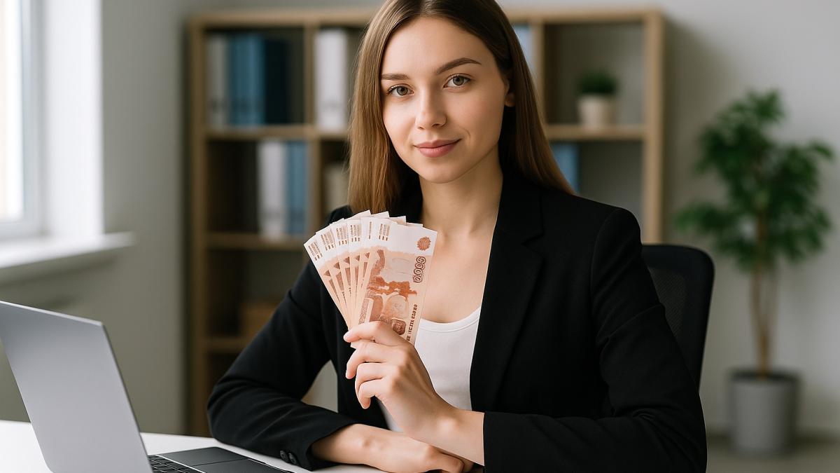 Девушка с заработной платой