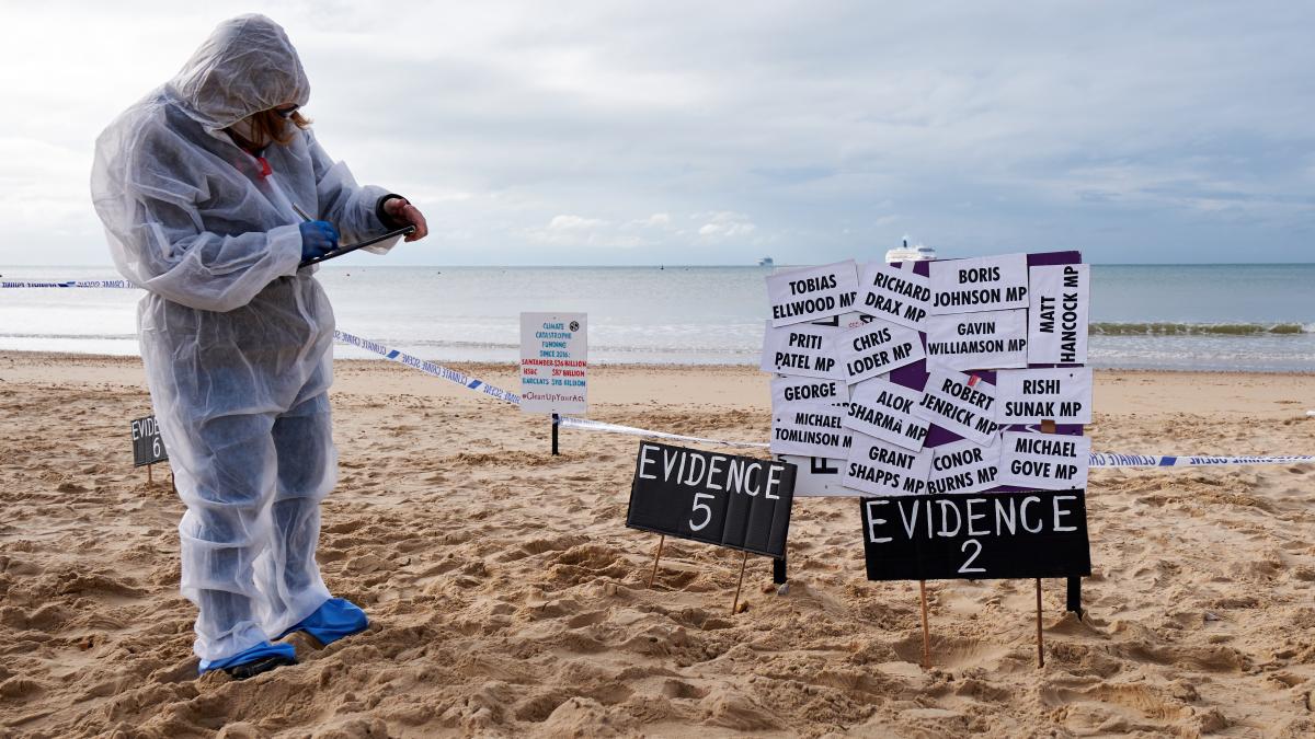 XR BCP Climate Crime Scene, Bournemouth Beach, Aug 2020 (51125372509) XR BCP Climate Crime Scene, Bournemouth Beach, Aug 2020 (51125372509)