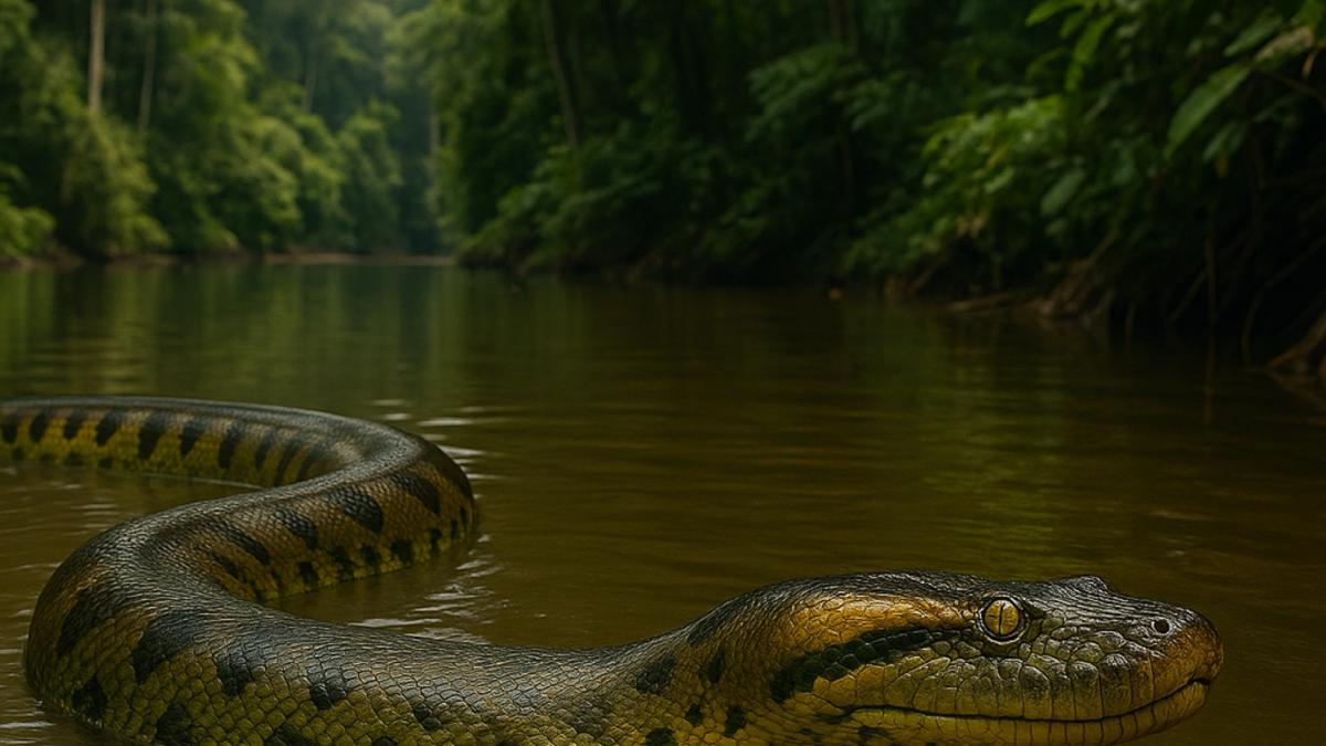 Змея в тропической реке