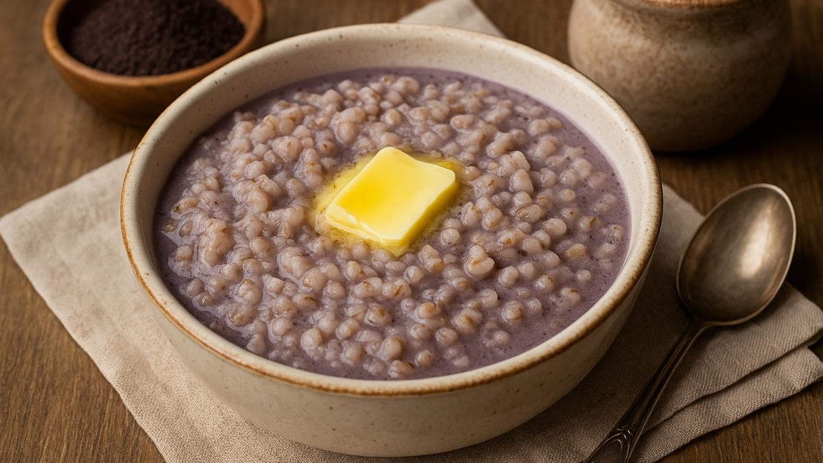 Каша из ячменя с черёмуховым молоком Каша из ячменя с черёмуховым молоком