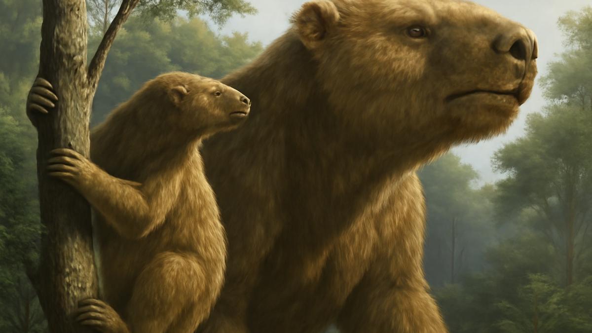 Гигантские ленивцы в древнем лесу Гигантские ленивцы в древнем лесу