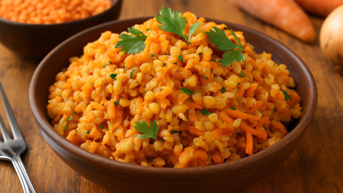 Чечевичная каша с морковью