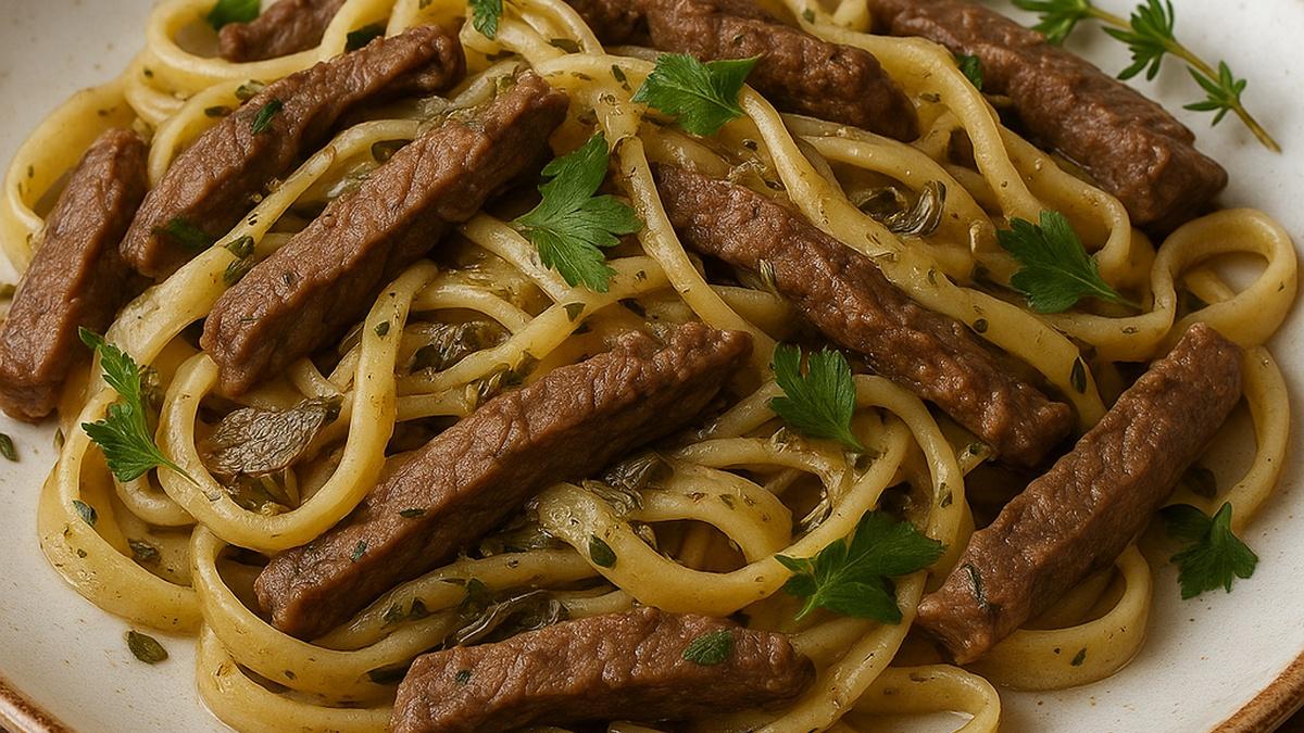 Лапша с говядиной и сибирскими травами Лапша с говядиной и сибирскими травами