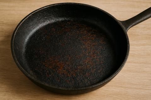 Паста из соды и перекиси размягчает нагар на чугуне