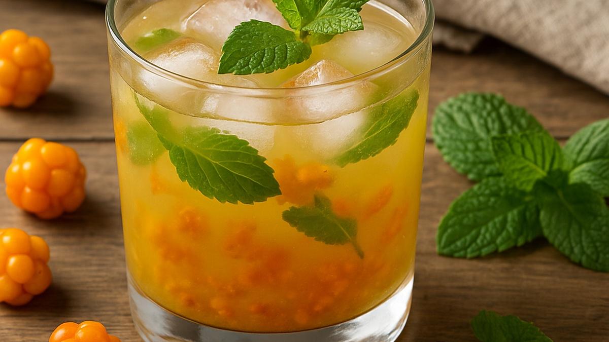 Морошковый морс с мятой и берёзовым соком Морошковый морс с мятой и берёзовым соком