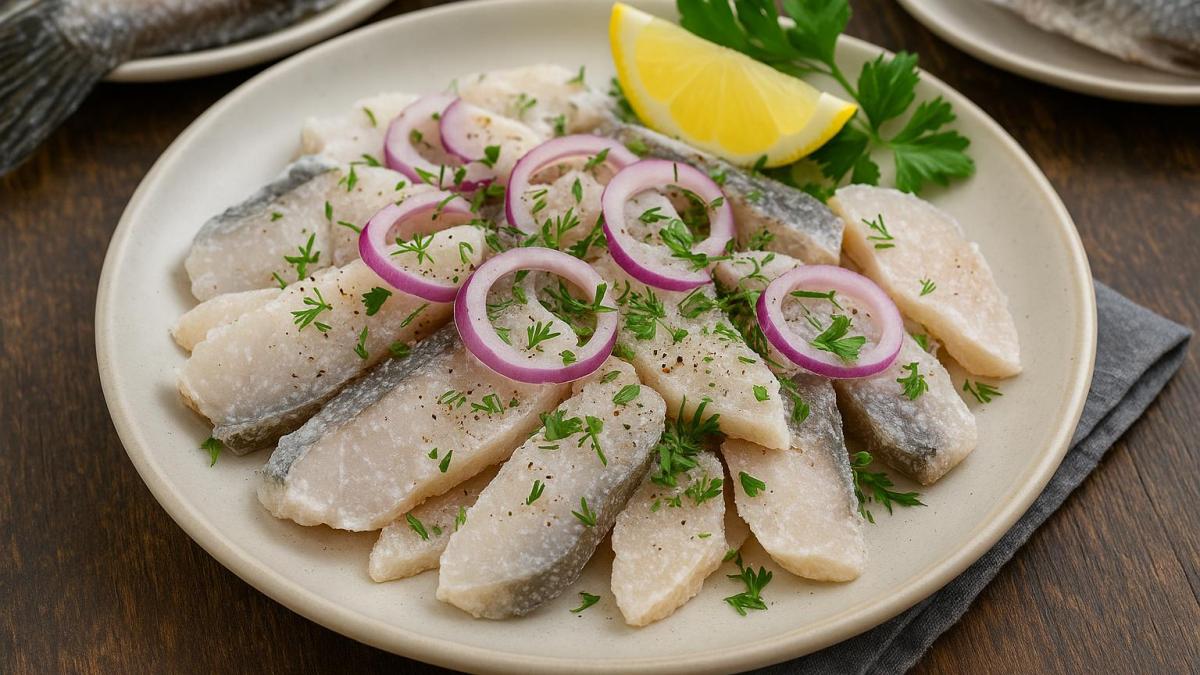 Строганина из щуки по-ямальски