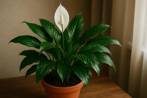 Спатифиллум в горшке