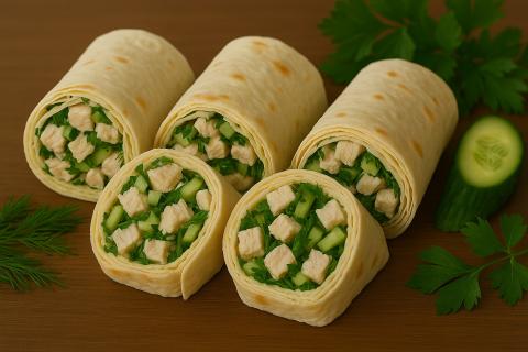 Шеф-повара рассказали, как приготовить лаваш-роллы с курицей и зеленью дома