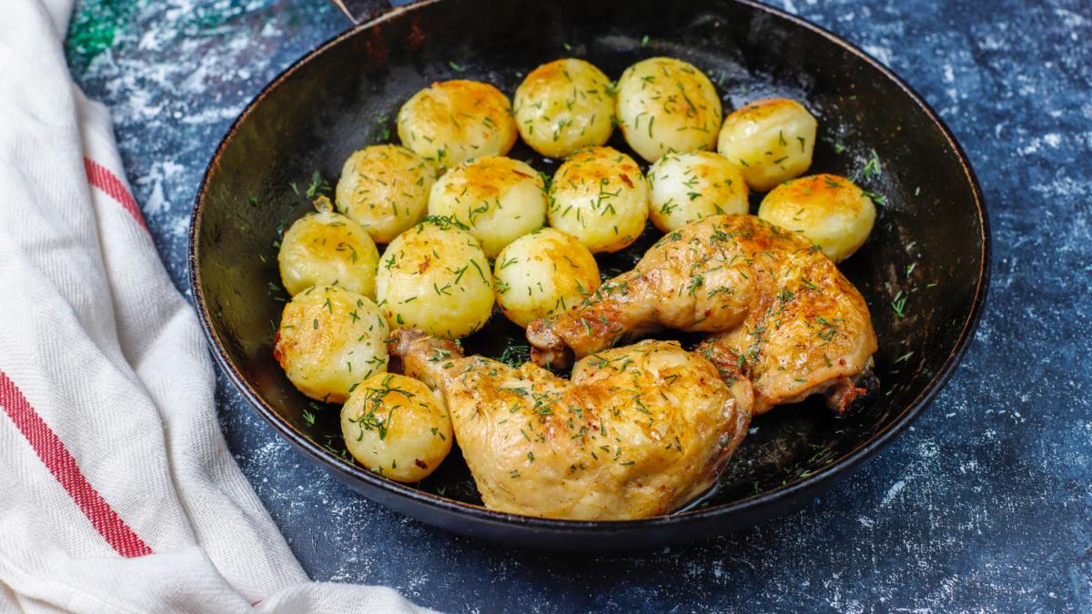 Куриные ножки в медово-горчичном соусе с картошкой