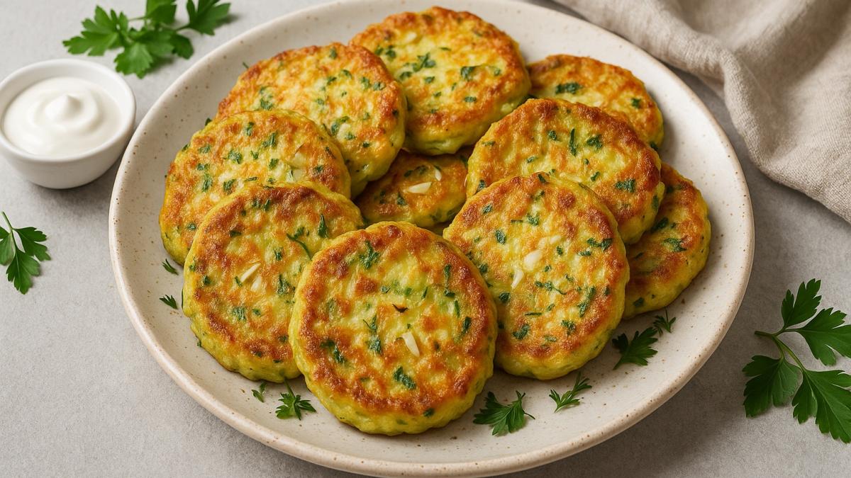 Оладьи с кабачками и чесноком