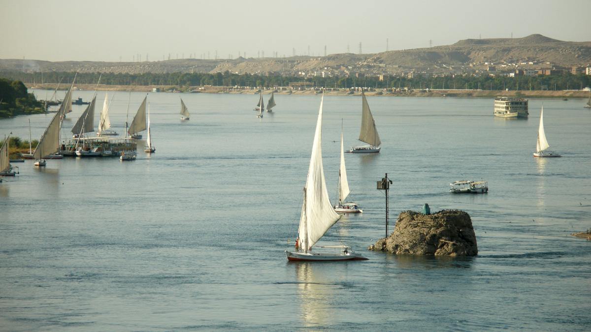 Nile River, Feluccas 2, Aswan, Egypt Nile River, Feluccas 2, Aswan, Egypt