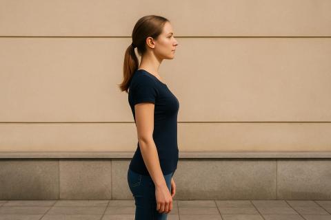 Проверка осанки у зеркала