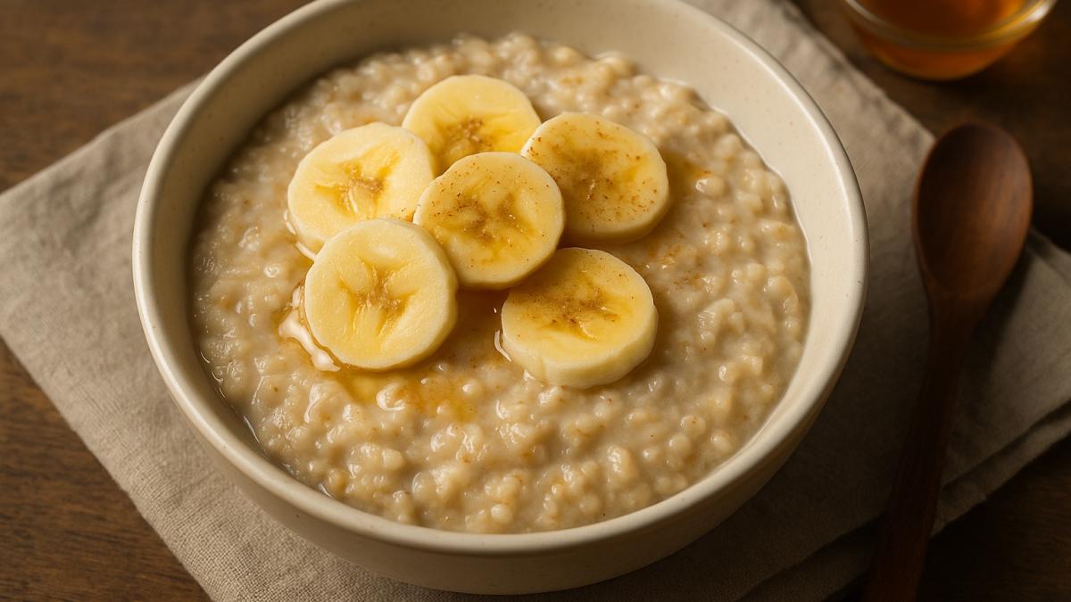 Овсяная каша с мёдом и бананом Овсяная каша с мёдом и бананом