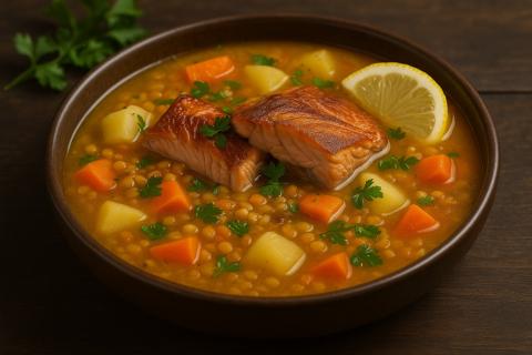 Кулинарный эксперт объяснил, как сбалансировать вкус супа с чечевицей и рыбой