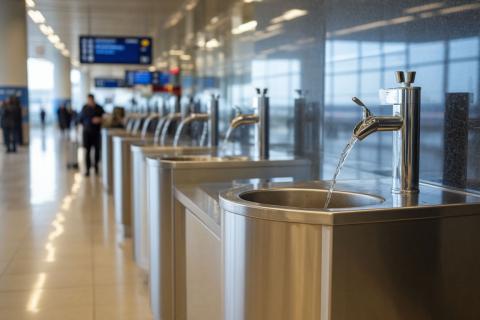 Аэропорты России начали устанавливать бесплатные точки с питьевой водой