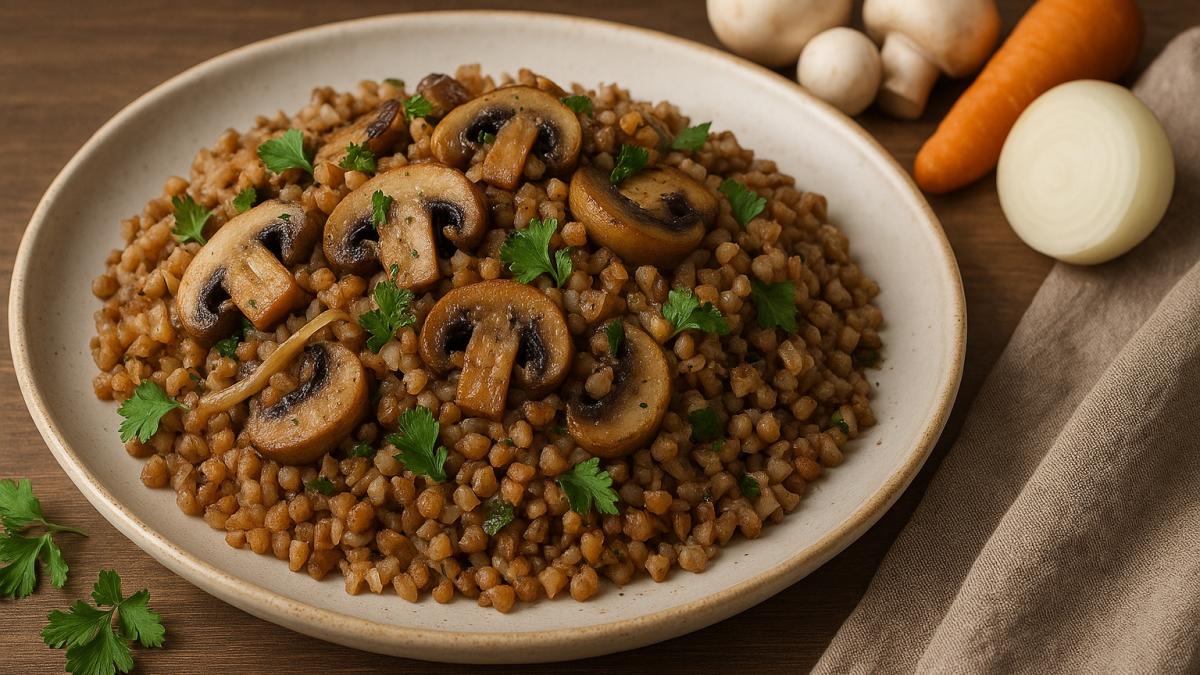 Гречка с грибами и луком Гречка с грибами и луком