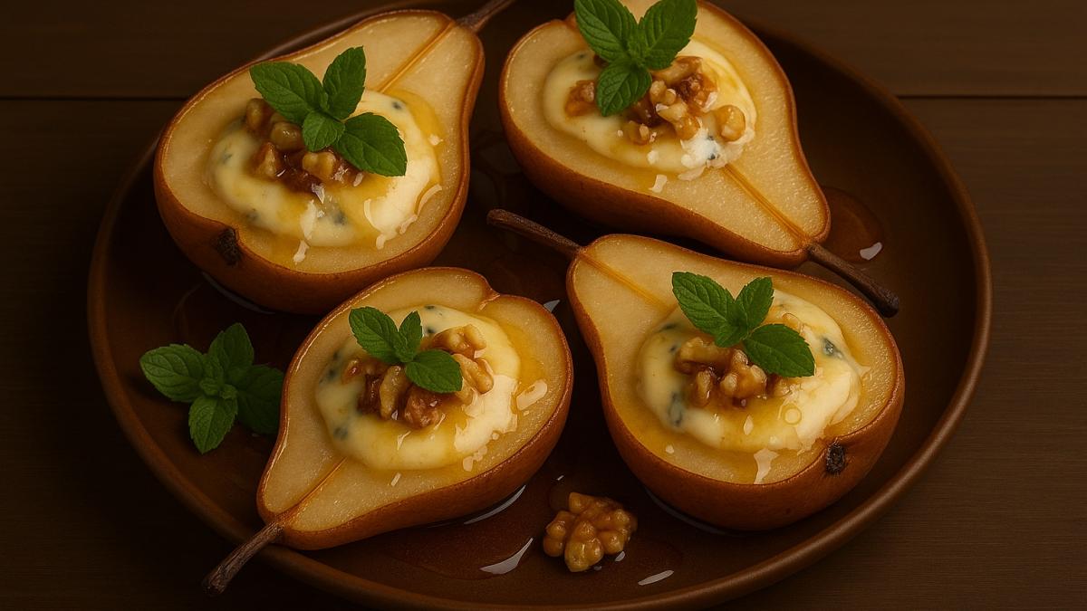 Груши, запечённые с сыром и мёдом Груши, запечённые с сыром и мёдом