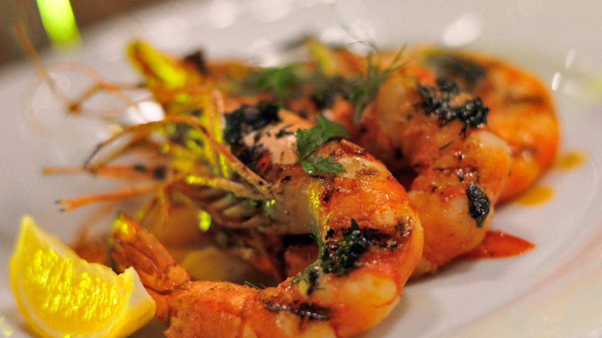 Креветки на гриле