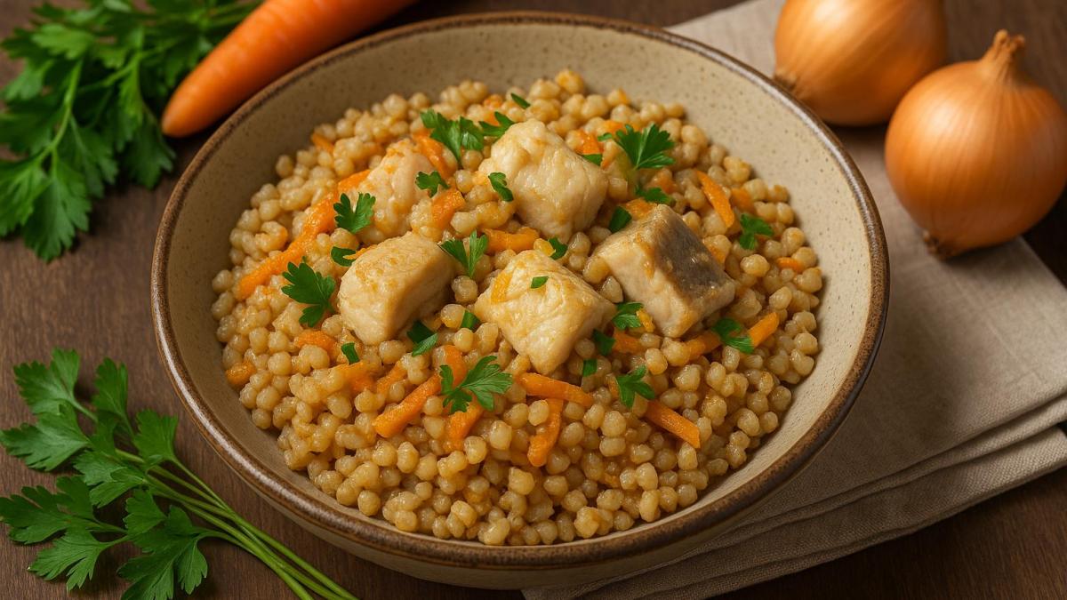 Каша с рыбой и луком по-ненецки