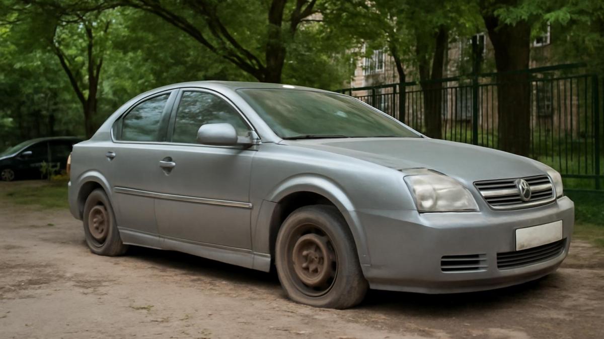 Брошенный автомобиль на улице