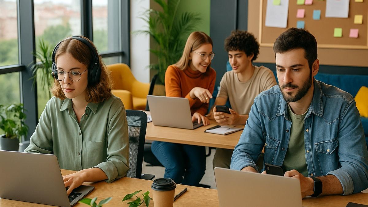 зумеры в современном офисе