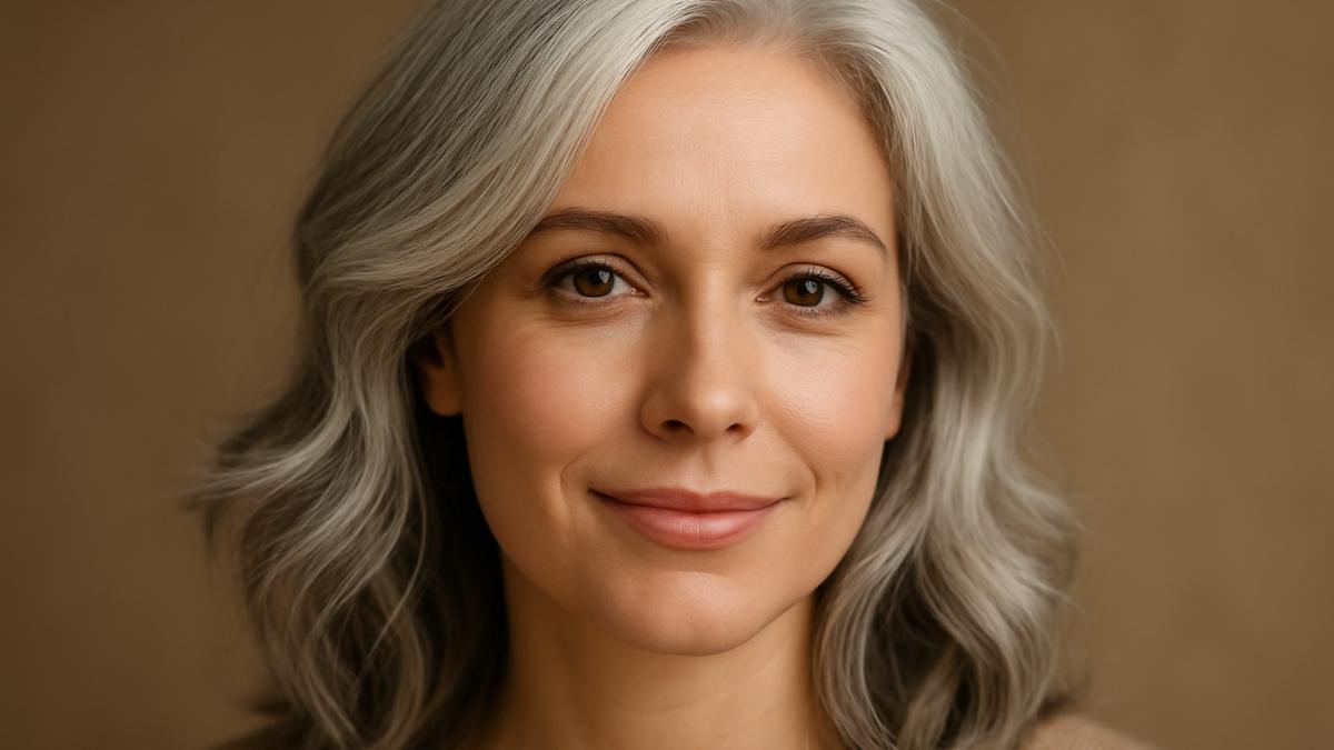 Женщина с седыми волосами