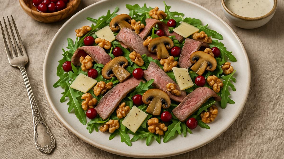 Мясной салат "Гостиный двор" с северным акцентом Мясной салат "Гостиный двор" с северным акцентом