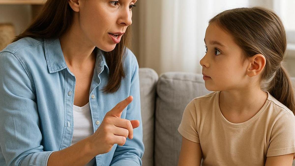 Мама объясняет дочке