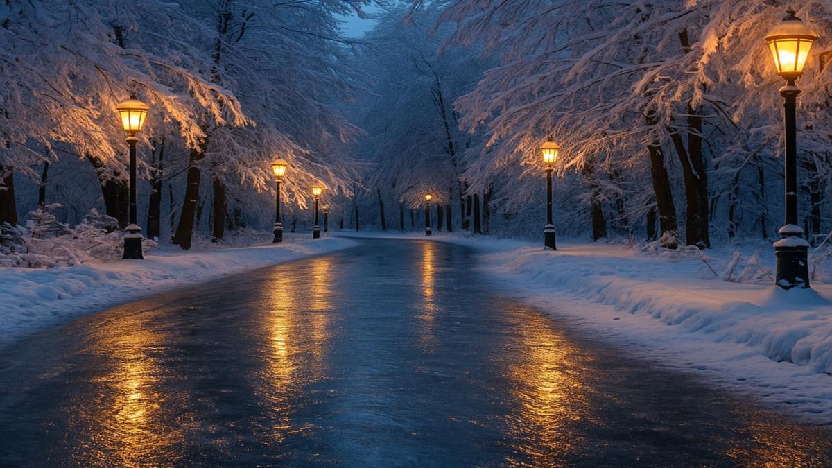 Зимняя сказка — скользкий лёд